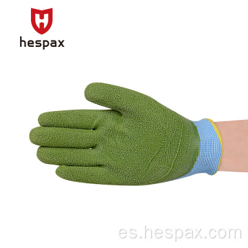 Hepax Kids Women usa guantes con recubrimiento de látex arrugado